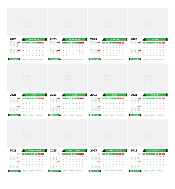 Premium Vector 2023 daily weekly monthly calendar vector template Premium Vector 2023 daily weekly monthly calendar vector template