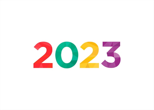 2023 デザイン ロゴ ベクトル新年あけましておめでとうございます日付カレンダー番号カラフルなパンフレット デザイン テンプレート、カード