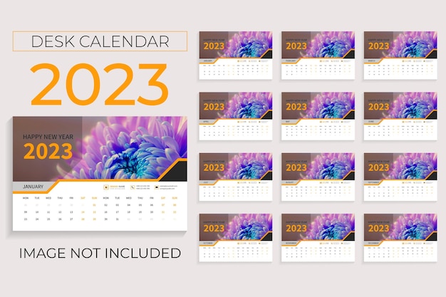 2023 desk calendar template design