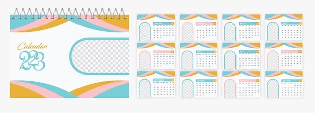 2023 desk calendar template