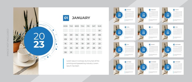 2023 Desk Calendar Template