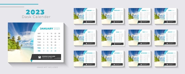 2023 desk calendar template