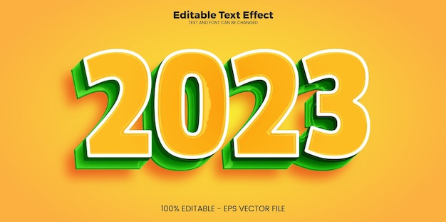 2023 effetto di testo modificabile in stile di tendenza moderno