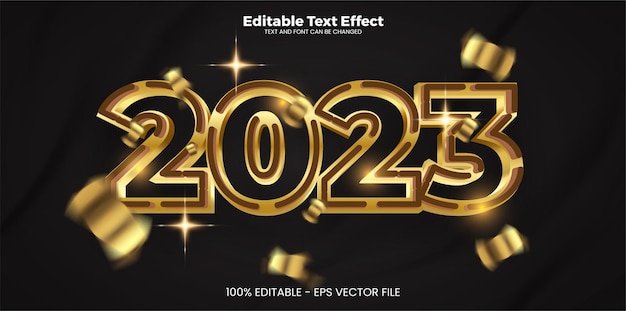 현대 트렌드 스타일의 2023 편집 가능한 텍스트 효과
