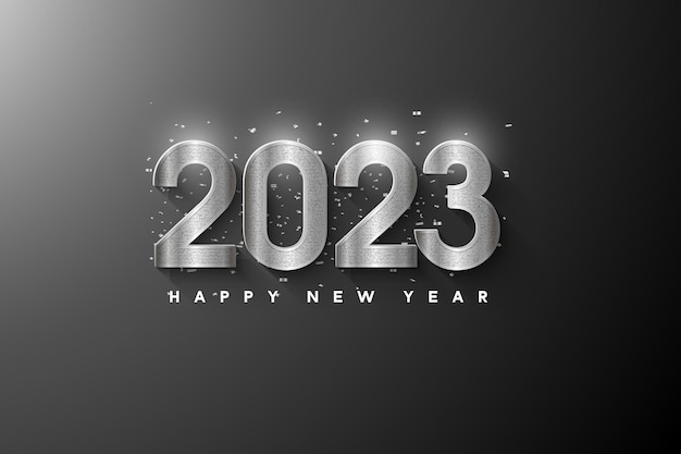 2023 gelukkig nieuwjaar achtergrond met nummer illustratie.