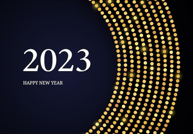 2023 Gelukkig nieuwjaar gouden glitterpatroon
