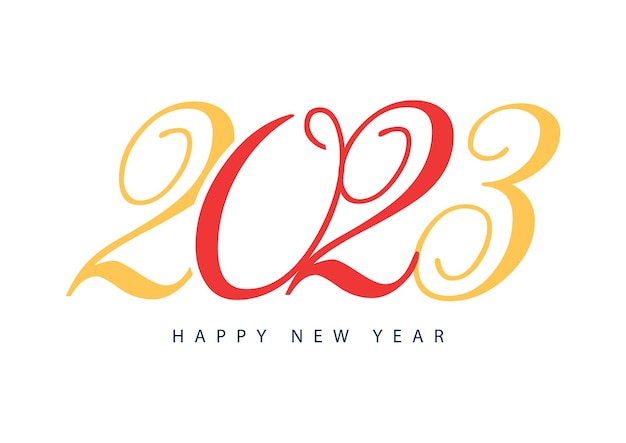 2023 gelukkig nieuwjaar logo tekst ontwerp 2023 nummer ontwerp sjabloon vector illustratie p15