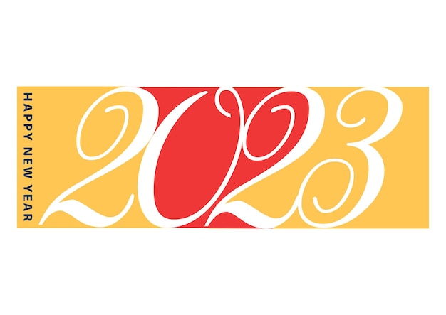 2023 gelukkig nieuwjaar logo tekst ontwerp 2023 nummer ontwerp sjabloon vector illustratie p16