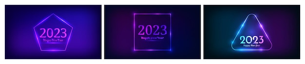 2023 Gelukkig Nieuwjaar neon achtergrond
