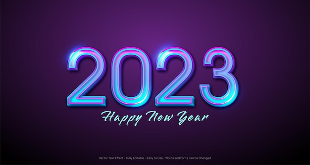 2023 gelukkig nieuwjaar neon ontwerpnummer