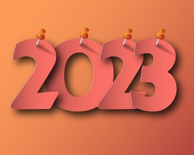 Vector 2023 gelukkig nieuwjaar nummers minimalistische stijl vector lineaire nummers ontwerp van wenskaarten vectorillustratie
