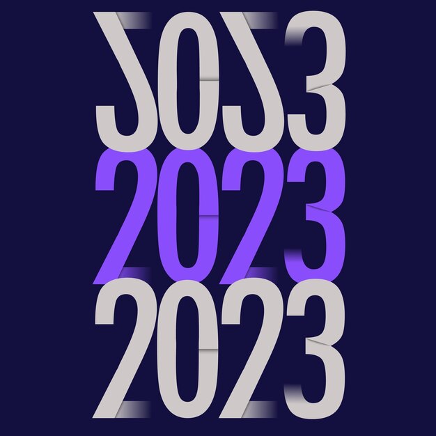 Vector 2023 gelukkig nieuwjaar tekst typografie ontwerp patter vectorillustratie