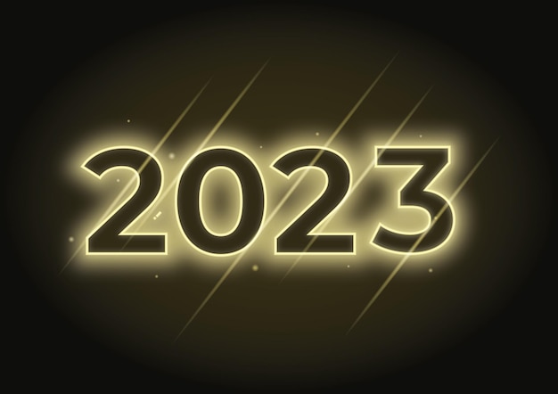 2023 in glowing text