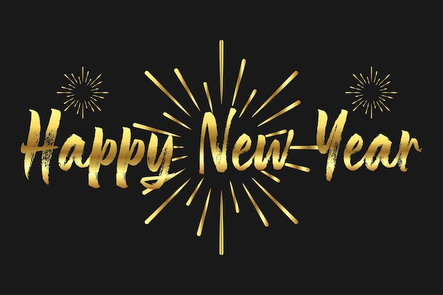 2023 золотой текст поздравления эстетического сезона с новым годом на пастельном черном фоне вектора.
