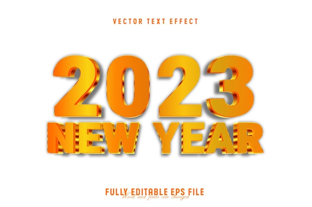 Vector 2023 gold text effect