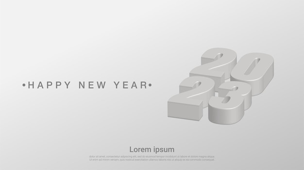 Vector 2023 happy new year 3d number. holiday vector illustration background.