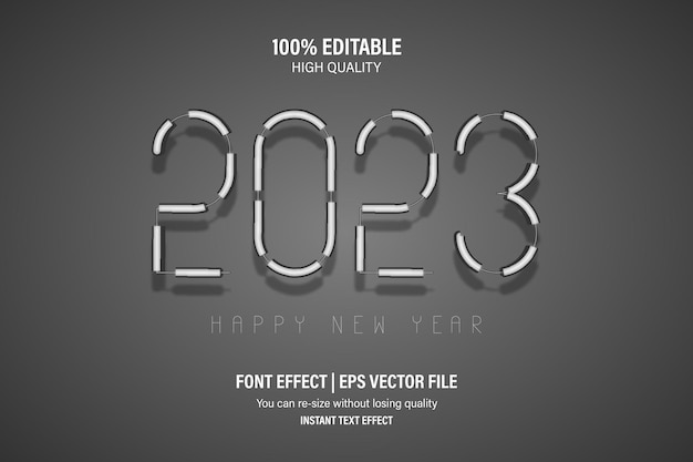 2023 Happy New Year 3d text effect - editable text effect