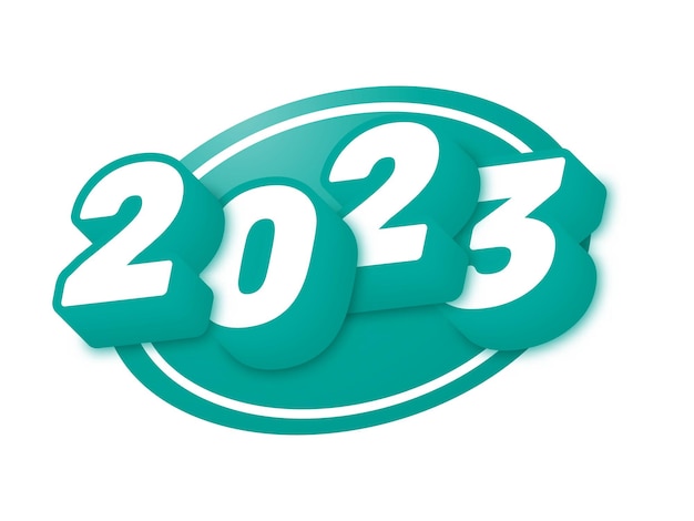 2023 happy new year 3d text