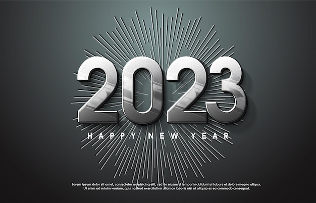 Vector 2023 happy new year background with number 3d illustration.