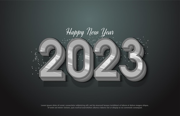 2023 happy new year background with number 3d illustration.