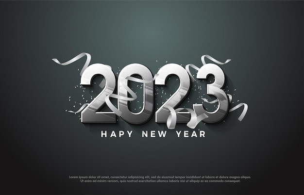 Vector 2023 happy new year background with number 3d illustration.