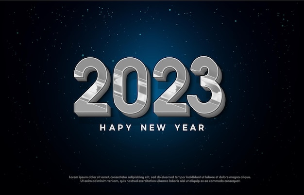 Vector 2023 happy new year background with number 3d illustration.