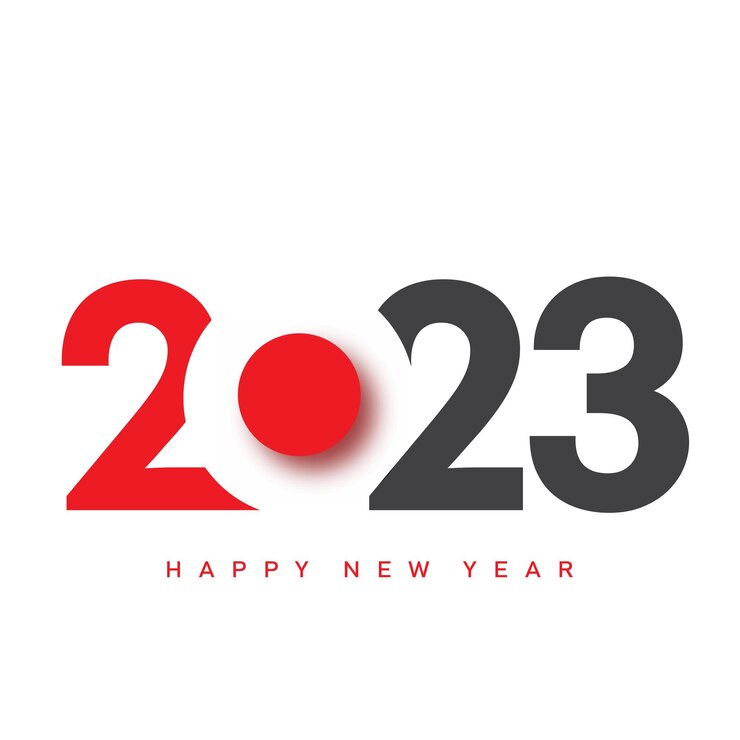 Vector 2023 happy new year en merry christmas card met zwarte en rode tekst vector