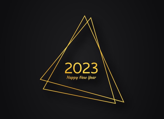 2023 Happy New Year gold geometric polygonal background