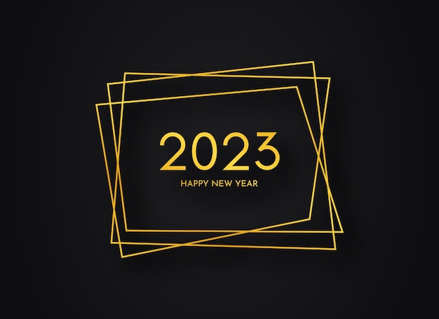 2023 happy new year gold geometric polygonal background