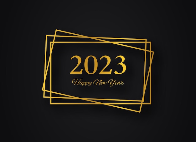 2023 새해 복 많이 받으세요 골드 기하학적 다각형 배경