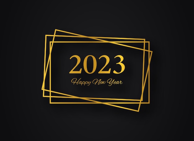 2023 happy new year gold geometric polygonal background