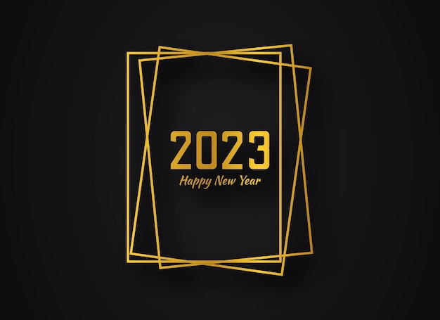 2023 happy new year gold geometric polygonal background