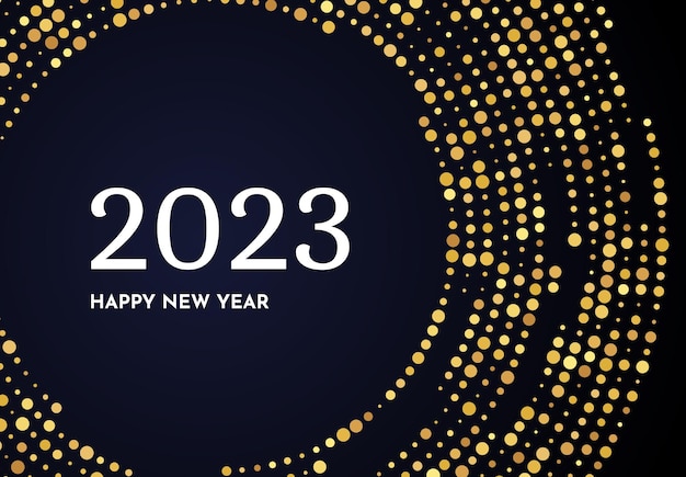 2023 felice anno nuovo con motivo glitter oro