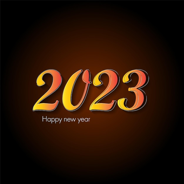 2023 新年あけましておめでとうございますグラデーション ベクター テキスト。