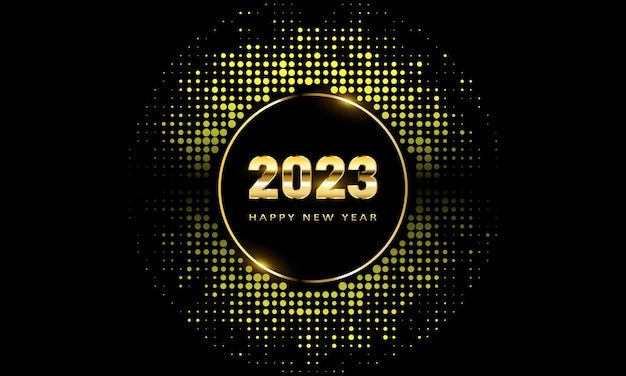Biglietto d'auguri di felice anno nuovo 2023 vettore esp10