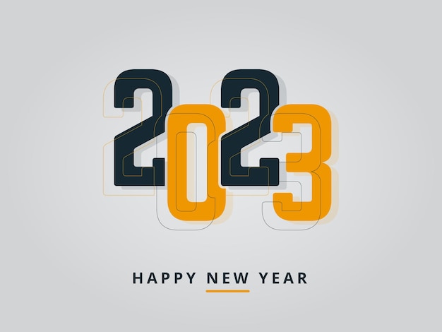 2023 새해 복 많이 받으세요 인사말 독창적 인 독특한 개념과 고급 벡터 일러스트 레이션