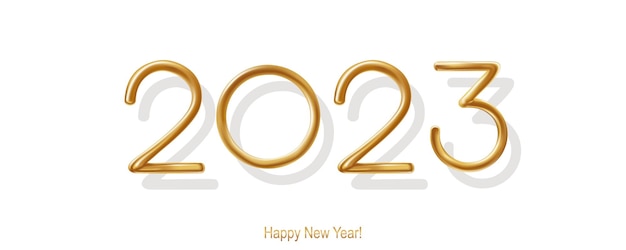 2023 Happy New Year hand lettering calligraphy Vector holiday illustration element Typographic element for banner poster congratulations