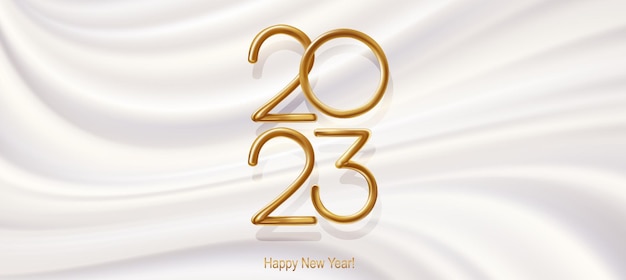 2023 Happy New Year hand lettering calligraphy Vector holiday illustration element Typographic element for banner poster congratulations
