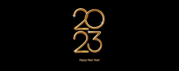 2023 Happy New Year hand lettering calligraphy Vector holiday illustration element Typographic element for banner poster congratulations