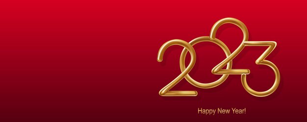 2023 Happy New Year hand lettering calligraphy Vector holiday illustration element Typographic element for banner poster congratulations