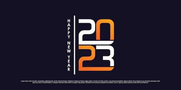 2023 happy new year logo design vector illustration with creative unique concept