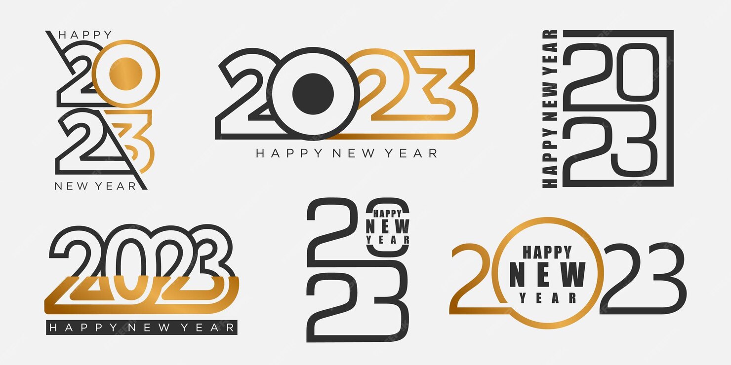 Premium Vector | 2023 happy new year logo text design 2023 number design template collection