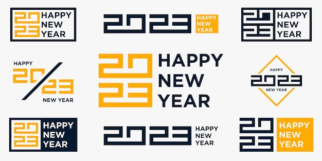 2023 happy new year logo text design 2023 number design template vector illustration