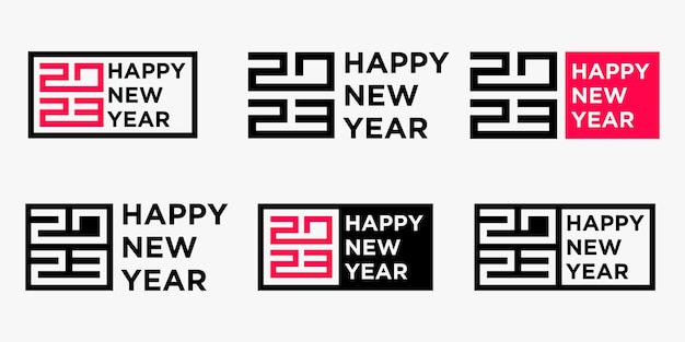 2023 happy new year logo testo design 2023 numero modello di progettazione illustrazione vettoriale