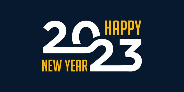 2023 Happy New Year logo text design 2023 number design template vector illustration