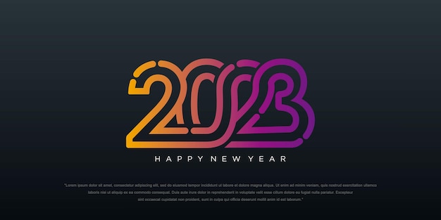 2023 happy new year logo testo design 2023 numero modello di progettazione illustrazione vettoriale