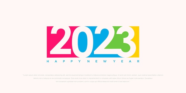 2023 happy new year logo testo design 2023 numero modello di progettazione illustrazione vettoriale