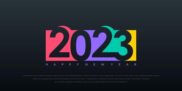 2023 happy new year logo testo design 2023 numero modello di progettazione illustrazione vettoriale