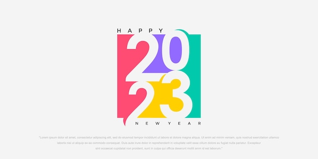 2023 happy new year logo testo design 2023 numero modello di progettazione illustrazione vettoriale