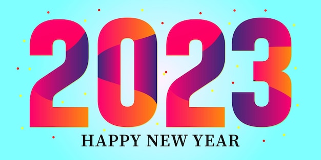 2023 新年あけましておめでとうございますロゴ テキスト デザイン 2023年番号デザイン テンプレート ベクトル イラスト